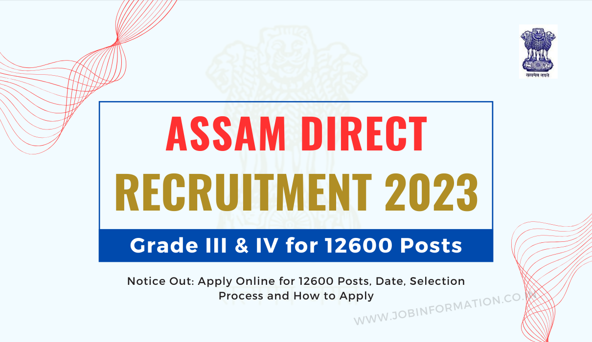 Assam Direct Recruitment Notice Out Apply Online For Posts