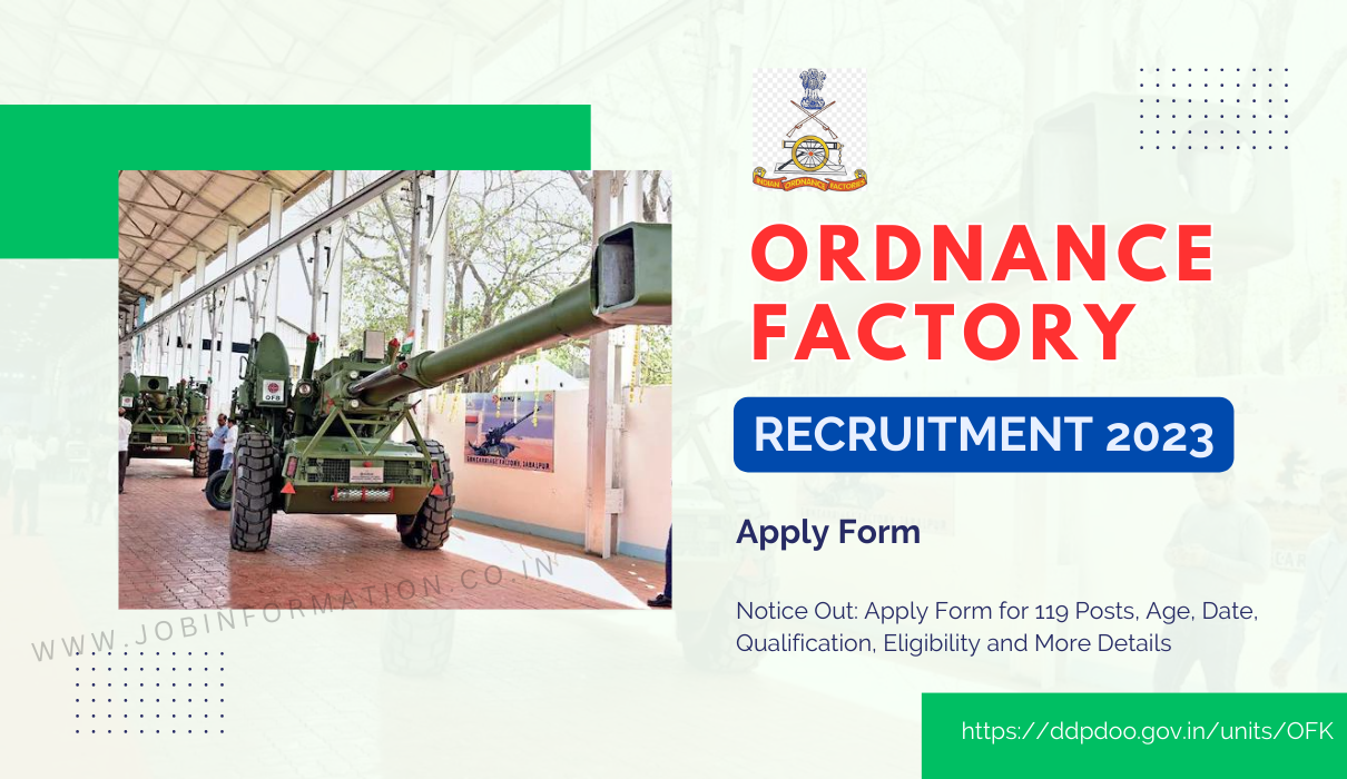 Ordnance Factory Recruitment Notice Out Apply Form For Posts