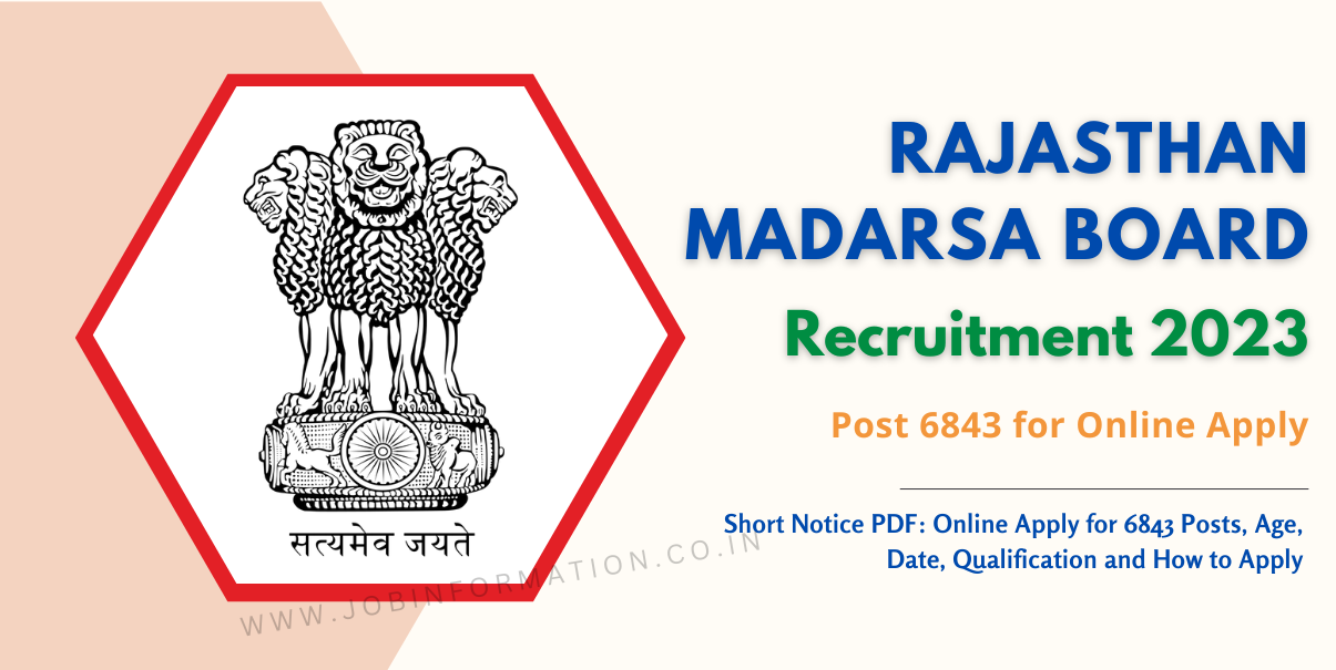 Rajasthan Madarsa Board Recruitment 2023 Short Notice PDF Online Apply