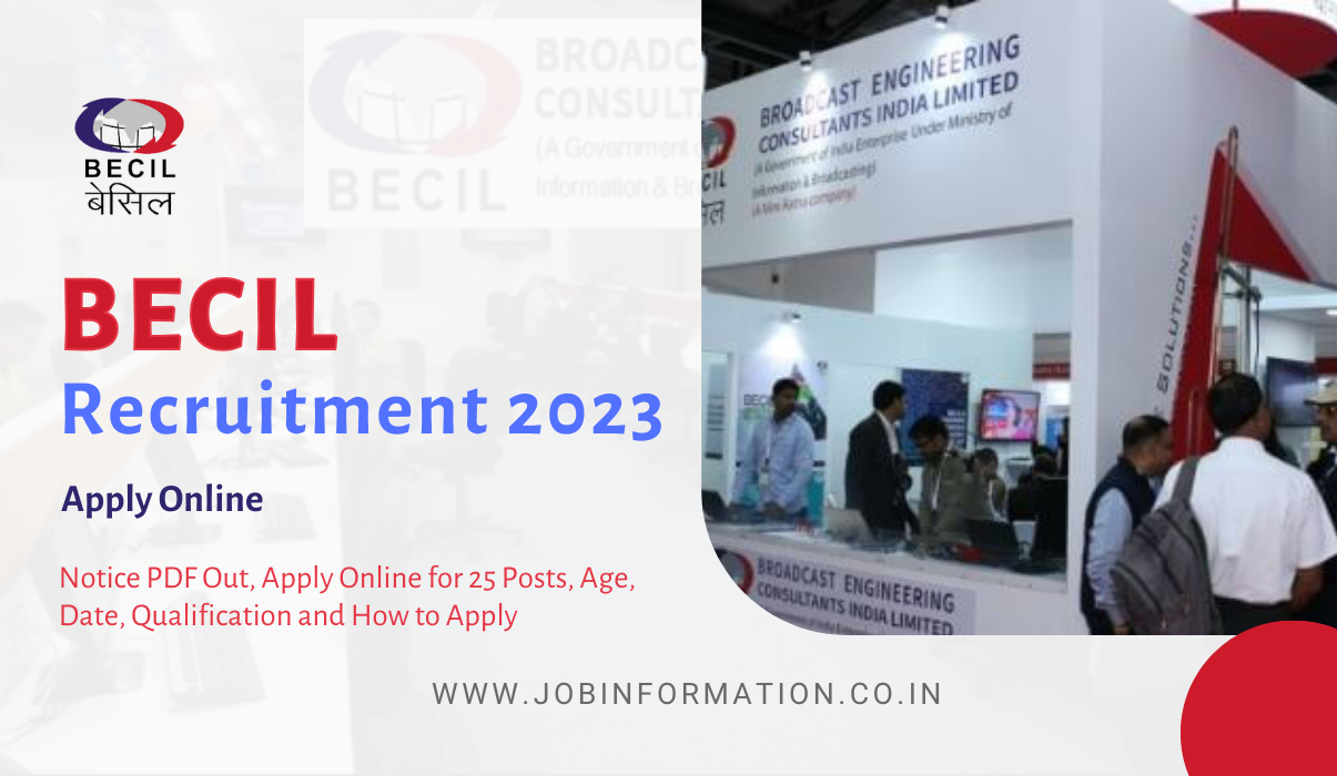 BECIL Recruitment 2023 Notice PDF Out Apply Online For 25 Posts Age