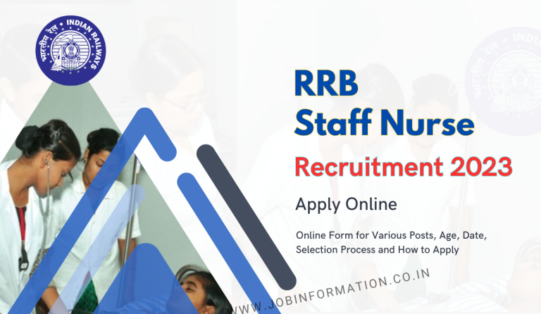 RRB Staff Nurse Recruitment 2024 Out Online Form For Various Posts