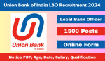 Union Bank Of India LBO Recruitment 2024 Notification Out For 1500 PO