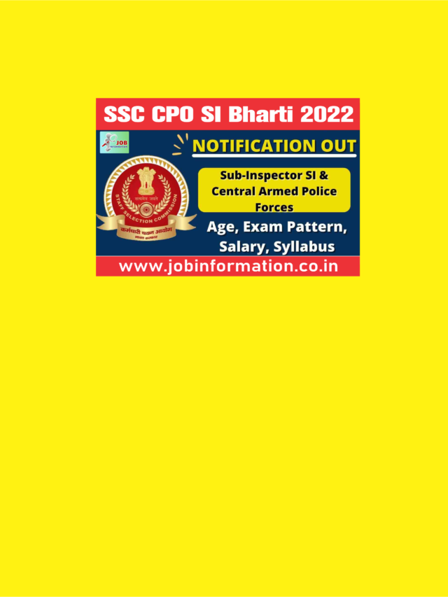 SSC CPO SI Online Form 2022 Notification Out