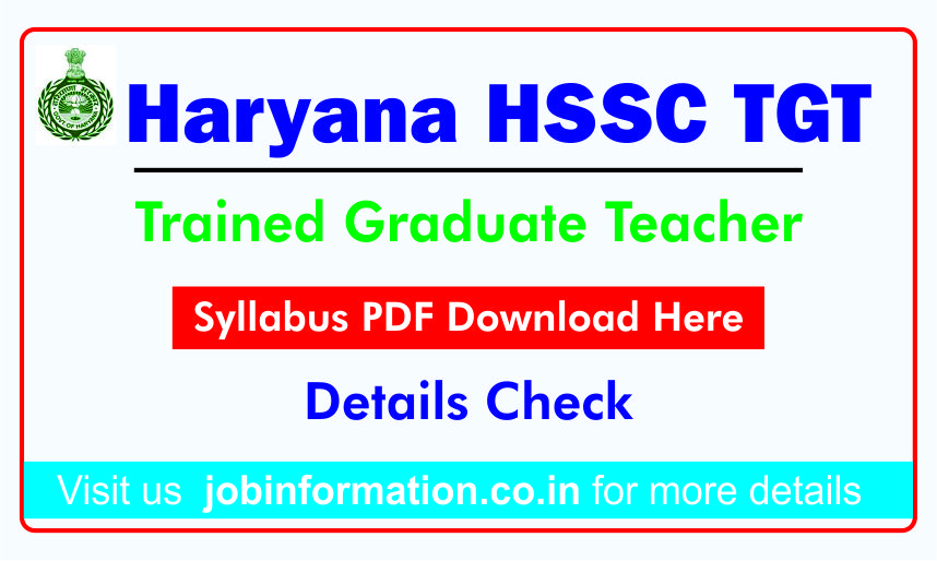 HSSC TGT Syllabus