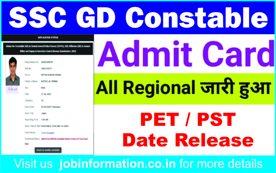 SSC GD Admit Card 2022-23 Download