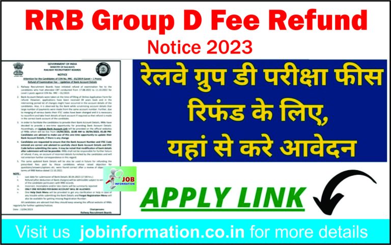 RRB Group D Fee Refund Notice