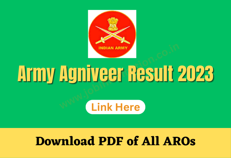 Army Agniveer Result 2023 Link, Declared, Download PDF of All AROs