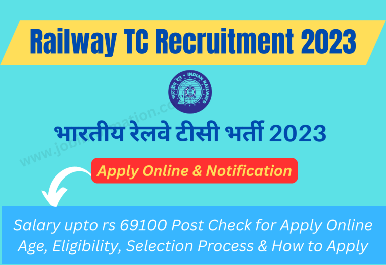 Railway TC Recruitment 2023 Salary upto rs 69100 Post Check for Apply Online Age, Eligibility, Selection Process & How to Apply