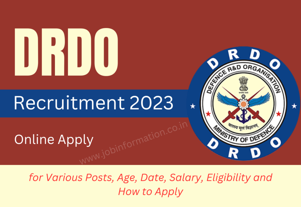 DRDO Recruitment 2023 Online Apply for Various Posts, Age, Date, Salary, Eligibility and How to Apply