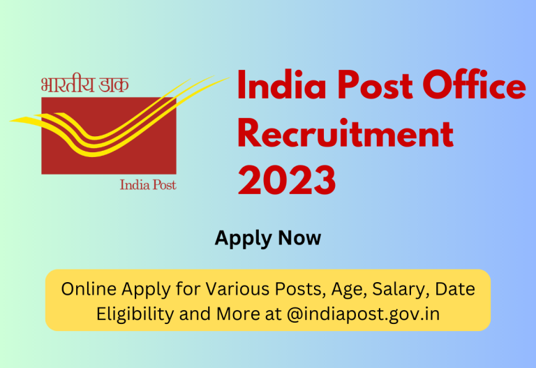 India Post Office Recruitment 2023 Online Apply For Various Posts, Age