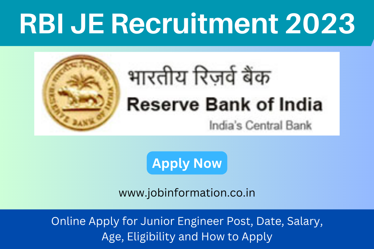 RBI JE Recruitment 2023 Online Apply For Junior Engineer Post, Date ...