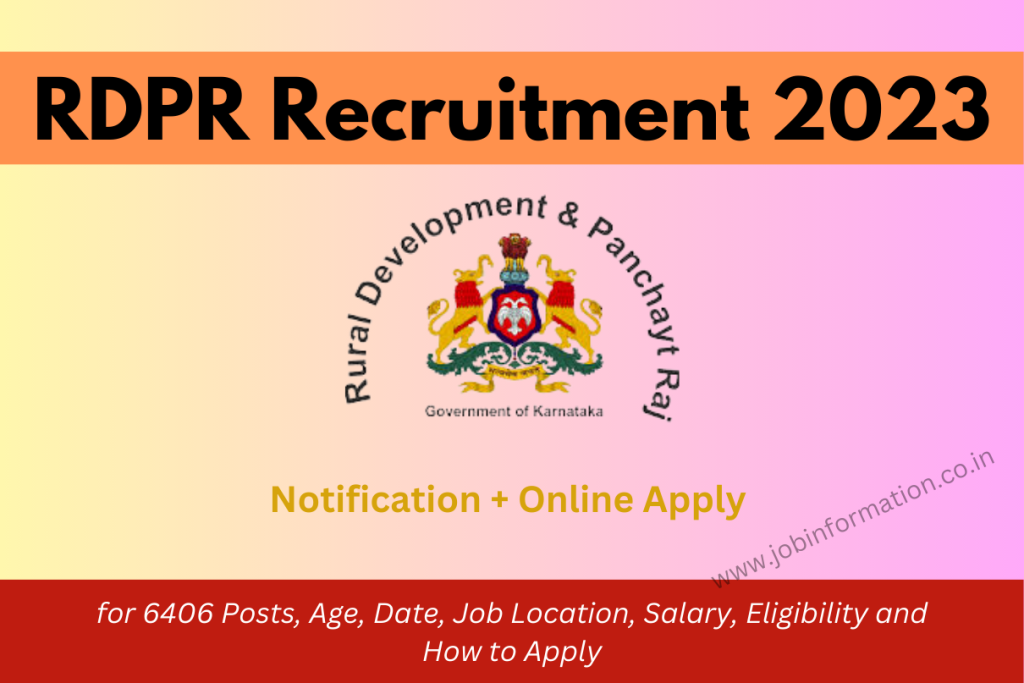 RDPR Recruitment 2023 Online Apply for 6406 Posts, Age, Date, Job Location, Salary, Eligibility and How to Apply