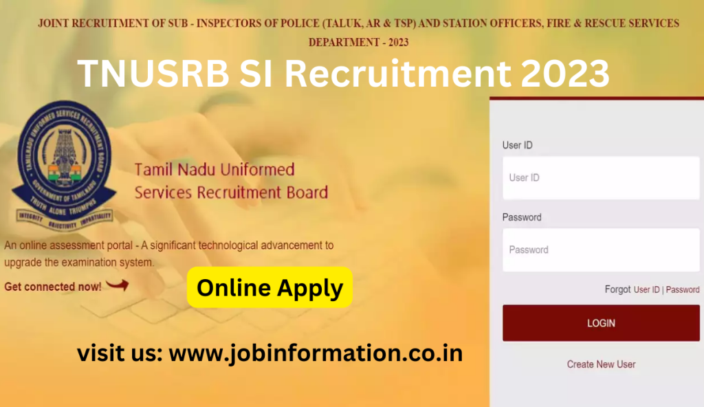 TNUSRB SI Recruitment 2023 Apply Online for 621 Post, Last Date, Eligibility and More at @tnusrb.tn.gov.in