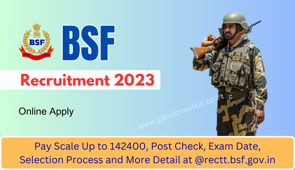 BSF Inspector Recruitment 2023 Pay Scale Up to 142400, Post Check, Exam Date, Selection Process and More Detail at @rectt.bsf.gov.in