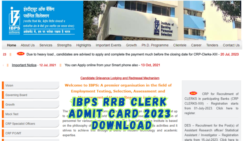 IBPS RRB Clerk Admit Card 2023 Download: Office Assistant, Exam Date, Link Here