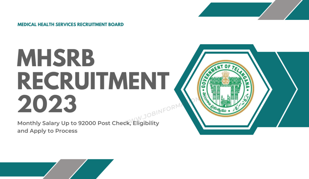 MHSRB Recruitment 2023: Monthly Salary Up to 92000 Post Check, Eligibility and Apply to Process