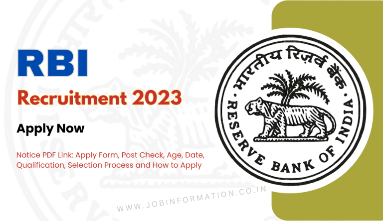 RBI Recruitment 2023 Notice PDF Link: Apply Form, Post Check, Age, Date, Qualification, Selection Process and How to Apply