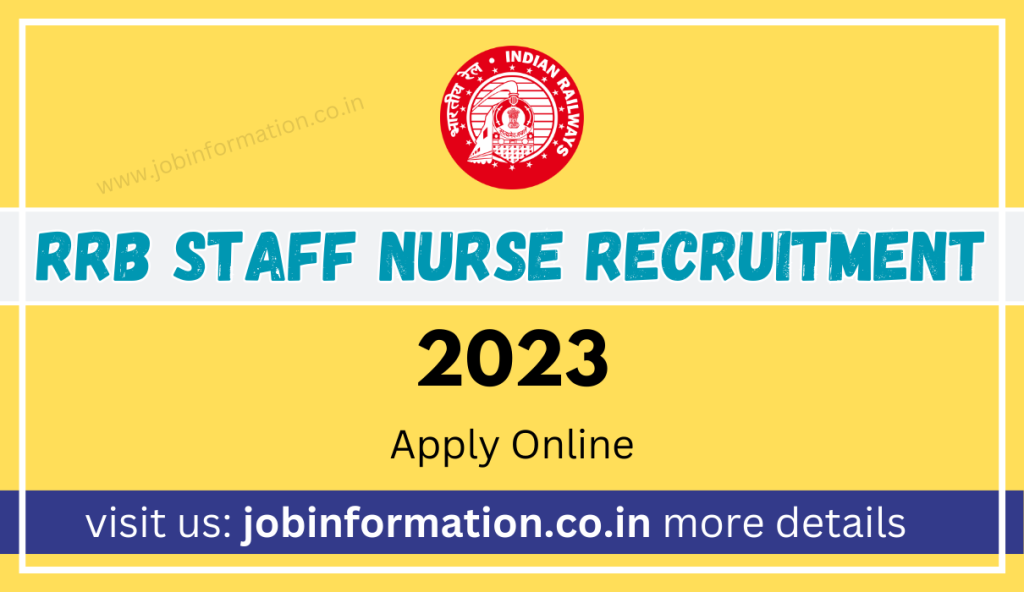 RRB Staff Nurse Recruitment 2023 Notification Out for 1200 Posts