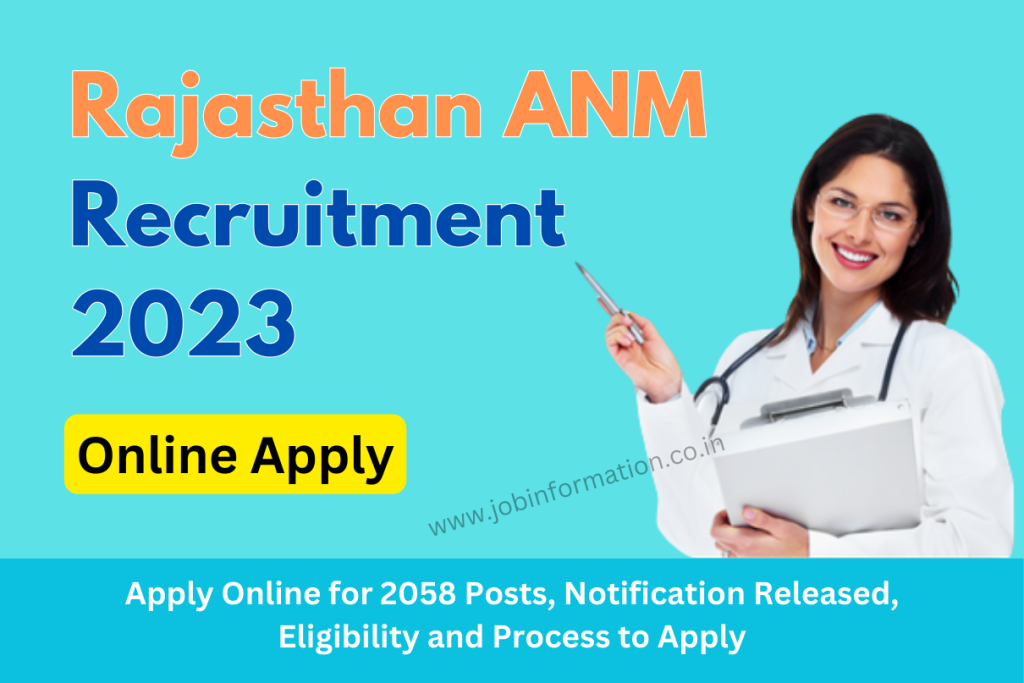 Rajasthan ANM Recruitment 2023 Apply Online for 2058 Posts, Notification Released, Eligibility and Process to Apply