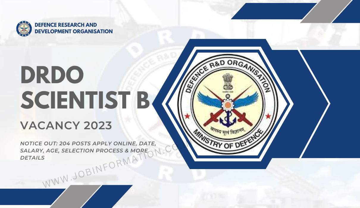 DRDO Scientist B Vacancy 2023 Notice Out: 204 Posts Apply Online, Date ...