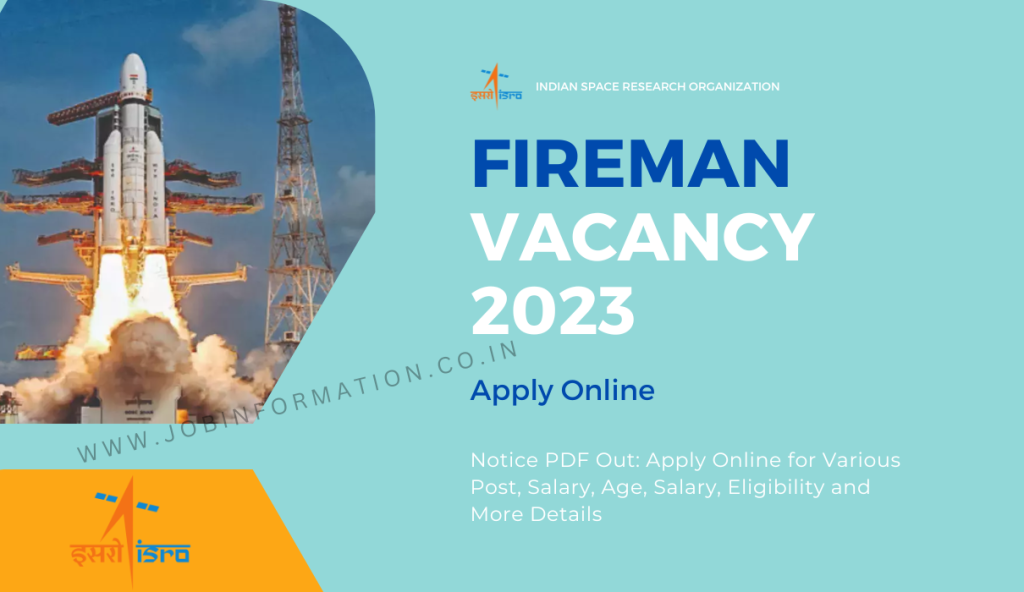 Fireman Vacancy 2023 Notice PDF Out: Apply Online for Various Post, Salary, Age, Salary, Eligibility and More Details