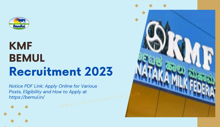 KMF BEMUL Recruitment 2023 Notice PDF Link: Apply Online for Various Posts, Eligibility and How to Apply at https://bemul.in/