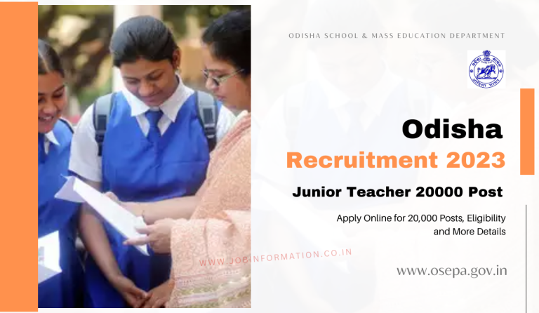 Odisha Junior Teacher Recruitment 2023 Notice Check: Apply Online for 20,000 Posts, Eligibility and More Details