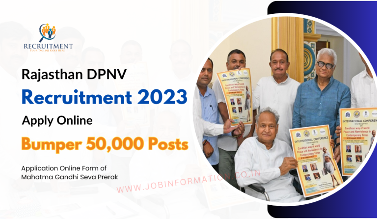 Rajasthan DPNV Recruitment 2023: Bumper 50000 Vacancies , Application Online Form of Mahatma Gandhi Seva Prerak