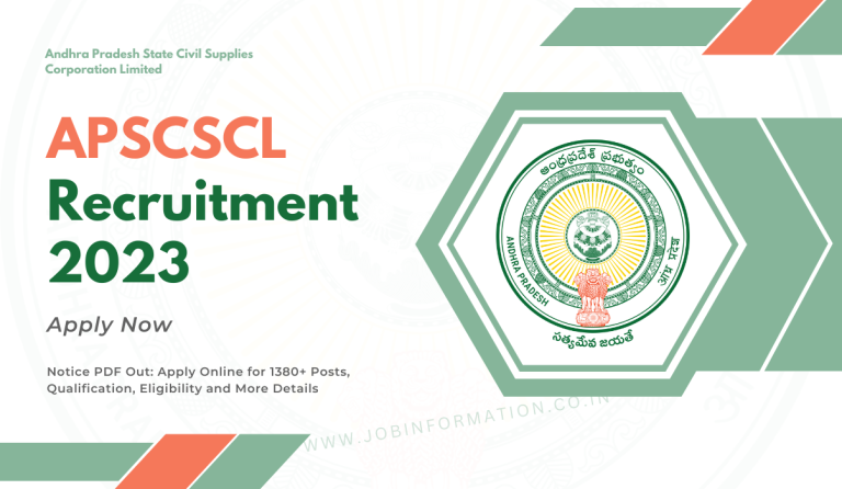 APSCSCL Recruitment 2023 Notice PDF Out: Apply Online for 1380+ Posts, Qualification, Eligibility and More Details