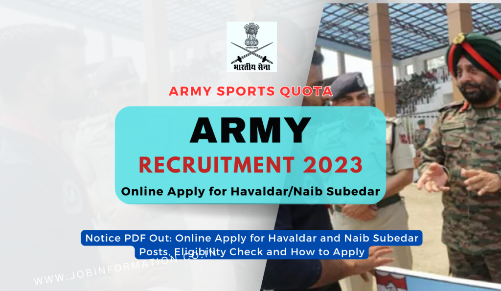 Army Sports Quota Recruitment 2023 Notice PDF Out: Online Apply for Havaldar and Naib Subedar Posts, Eligibility Check and How to Apply