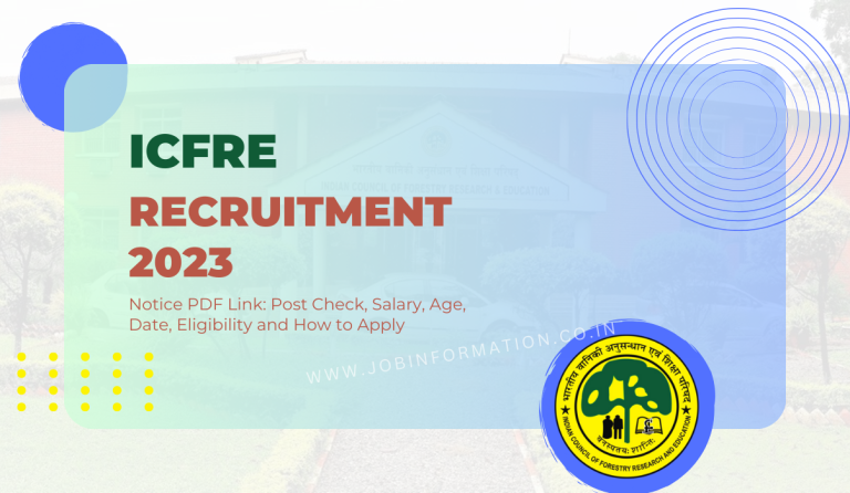 ICFRE Recruitment 2023 Notice PDF Link: Post Check, Salary, Age, Date, Eligibility and How to Apply