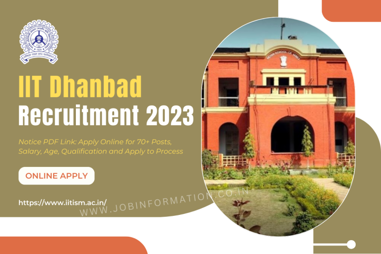 IIT Dhanbad Recruitment 2023 Notice PDF Link: Apply Online for 70+ Posts, Salary, Age, Qualification and Apply to Process