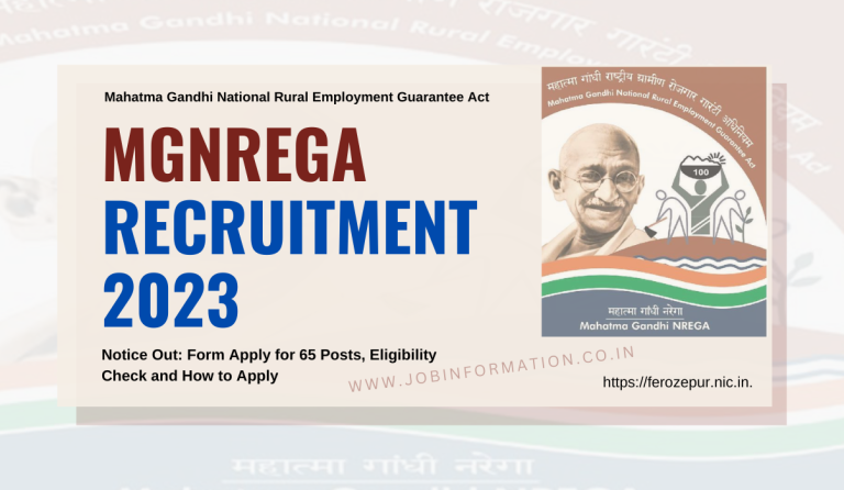 MGNREGA Recruitment 2023 Notice Out: Form Apply for 65 Posts, Eligibility Check and How to Apply