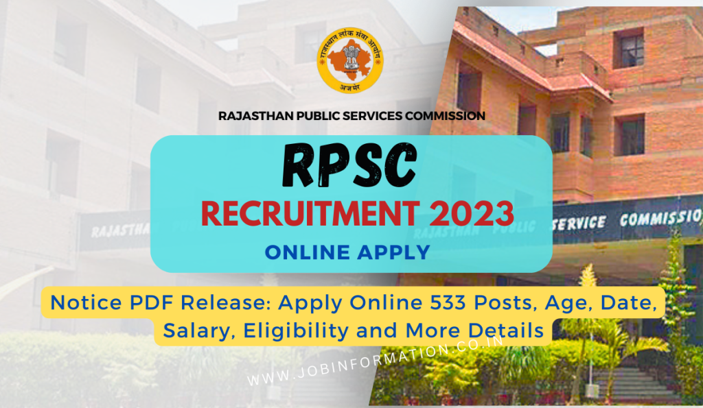 RPSC Librarian Recruitment 2023 Notice PDF Release: Apply Online 533 Posts, Age, Date, Salary, Eligibility and More Details