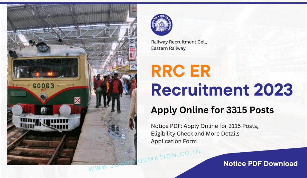 RRC ER Recruitment 2023 Notice PDF: Apply Online for 3115 Posts, Eligibility Check and More Details Application Form