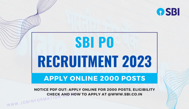 SBI PO Recruitment 2023 Notice PDF Out: Apply Online for 2000 Posts, Eligibility Check and How to Apply at @www.sbi.co.in