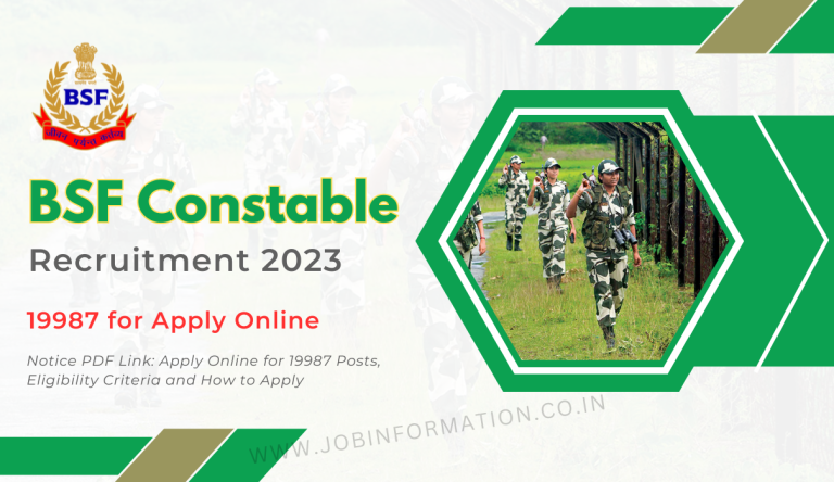 BSF Constable Recruitment 2023 Notice PDF Link: Apply Online for 19987 Posts, Eligibility Criteria and How to Apply