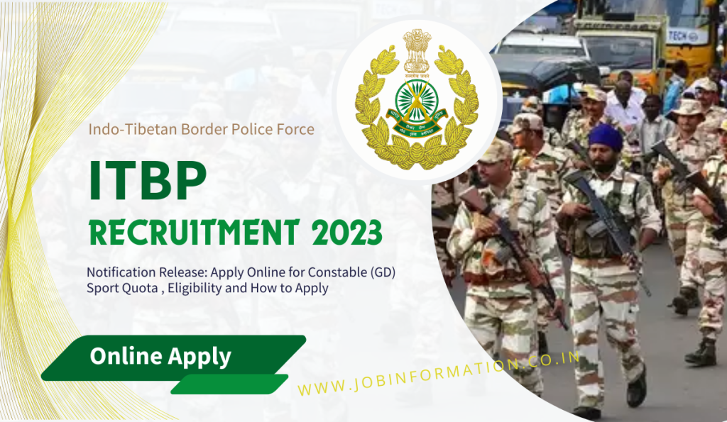 ITBP Sports Quota Recruitment 2023 Notification Release: Apply Online for Constable (GD), Eligibility and How to Apply