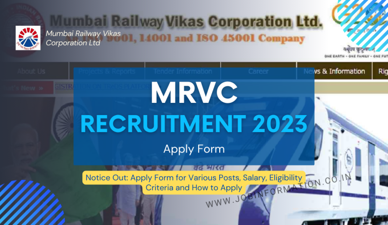 MRVC Recruitment 2023 Notice Out: Apply Form for Various Posts, Salary, Eligibility Criteria and How to Apply