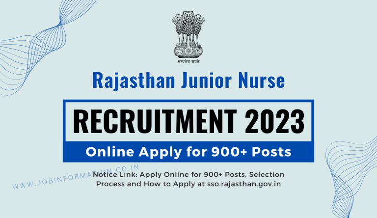 Rajasthan Junior Nurse Recruitment 2023 Notice Link: Apply Online for 900+ Posts, Selection Process and How to Apply at sso.rajasthan.gov.in