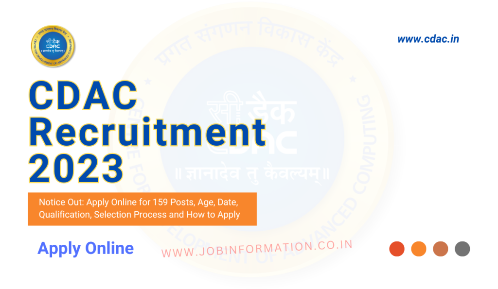 CDAC Recruitment 2023 Notice Out: Apply Online for 159 Posts, Age, Date, Qualification, Selection Process and How to Apply