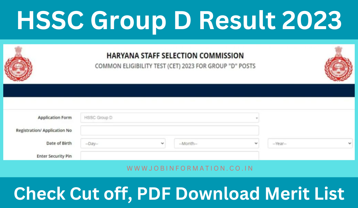 HSSC Group D Result 2023: Check Cut off, PDF Download Merit List, Link Here