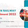 Indian Railway Recruitment 2023 Notice Out: Online Form for 1785 Post, Salary, Eligibility and Apply to Process