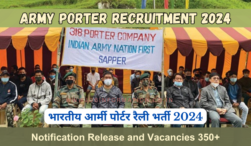 Army Porter Recruitment 2024 Notification: Online Form for 350 Vacancies, Post Check, Eligibility Criteria and Other Details | भारतीय आर्मी पोर्टर रैली भर्ती 2024