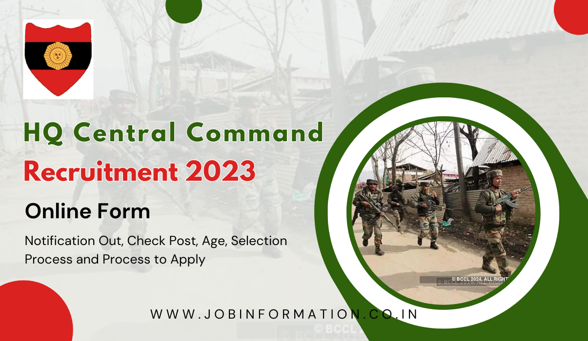 HQ Central Command Recruitment 2024 Notification Out, Check Post, Age, Selection Process and Process to Apply