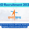 ISRO Recruitment 2024 PDF: Apply Form for Various JRF Posts, Notification, Eligibility Criteria and How to Apply