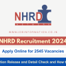 NHRD Recruitment 2024 Notification, Online Form for 2545 Posts, Detail Check and How to Apply
