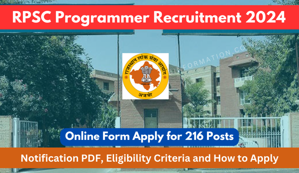 RPSC Programmer Recruitment 2024 PDF: Notification Out for 216 Posts, Apply Online