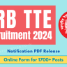 RRB TTE Recruitment 2024 Out, Online Form for 1700+ Posts, Post Vacancies, Eligibility Criteria and More Details