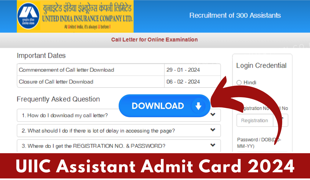 UIIC Assistant Admit Card 2024 Out: Admit Card and Written Exam Date, Download Direct Link Here